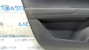 Mazda CX-5 2023-2025 front left door panel with black leather insert, black leather armrest, chrome molding, scratches, scuffs