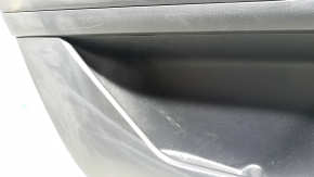 Mazda CX-5 2023-2025 front left door panel with black leather insert, black leather armrest, chrome molding, scratches, scuffs