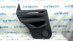 Rear left door panel for Mazda CX-5 17-23 with black leather insert, black leather armrest, chrome molding, scratches, abrasions