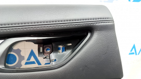 Rear left door panel for Mazda CX-5 17-23 with black leather insert, black leather armrest, chrome molding, scratches, abrasions