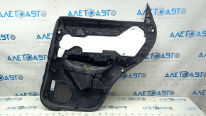 Rear left door panel for Mazda CX-5 17-23 with black leather insert, black leather armrest, chrome molding, scratches, abrasions