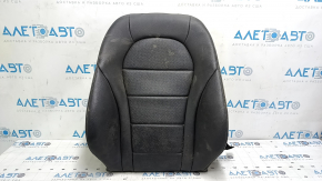 Mercedes C-class W205 15-21 passenger seat back upholstery, dark gray leather, perforated, heated, trimmed, dry-cleanable