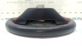 Naked steering wheel BMW 3 F30 12-18 black leather, Sport without paddles and heating, with red stitching, with overlay and buttons, worn
