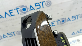 BMW X3 G01 18-21 black front panel center trim, dark oak Perlglanz Chrome wood insert, with deflectors, scratches