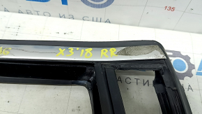 Glass seal with molding rear right BMW X3 G01 18-21 chrome, in glue, dented