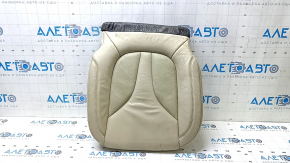 Lincoln MKX 16-18 driver's seat cushion upholstery, beige leather, perforated, creased, scratched, dry cleanable