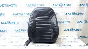 Ford Fusion mk5 13-16 passenger seat back upholstery, black leather, heated, wrinkled, needs cleaning