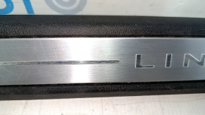 Lincoln MKC 15-19 front left door sill plate, black, non-illuminated, scratches