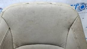 Kia Optima 11-15 passenger seat back upholstery, beige leather, perforated, dry-cleanable