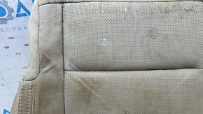 Kia Optima 11-15 passenger seat cushion upholstery, beige leather, perforated, dry-cleanable