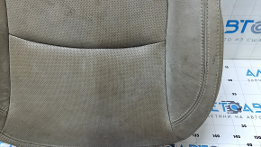 Kia Optima 11-15 passenger seat cushion upholstery, beige leather, perforated, dry-cleanable