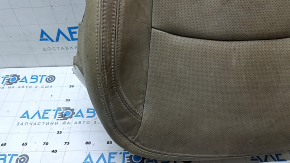 Kia Optima 11-15 passenger seat cushion upholstery, beige leather, perforated, dry-cleanable