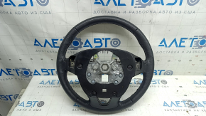 The steering wheel is bare, Lincoln MKC 15-19, black leather, worn, the braid is torn.