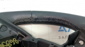 The steering wheel is bare, Lincoln MKC 15-19, black leather, worn, the braid is torn.