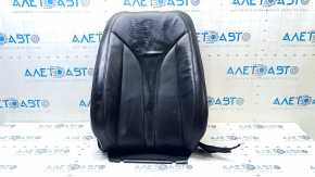 Lincoln MKC 15-16 passenger seat back upholstery, black leather, perforated, heated, wrinkled, needs cleaning