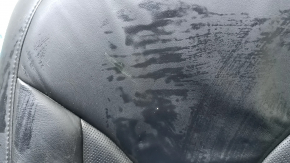 Lincoln MKC 15-16 passenger seat back upholstery, black leather, perforated, heated, wrinkled, needs cleaning