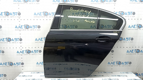 Rear left door assembly BMW 5 G30 17-23 keyless, black 475, dented