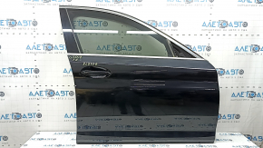 Front right door assembly BMW 5 G30 17-23 keyless, handle without chrome molding, black 668, butt