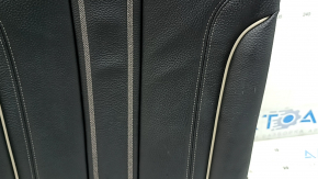 Rear seat backrest, 2nd row, left, BMW 5 G30 17-23, Dakota leather, black, heated, Sport line, wrinkled