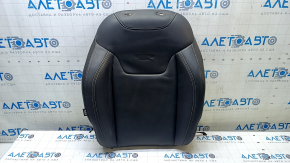 Jeep Renegade 15-18 passenger seat back upholstery, black leather, scratches, tear