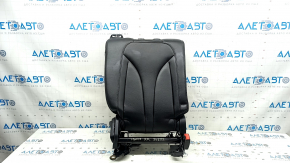 Right rear seat back, 2nd row, Lincoln MKC 15-19, black leather, wrinkled, needs cleaning, scratches on plastic
