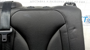 Left rear seat back, 2nd row, Lincoln MKC 15-19, black leather, with belt and armrest, wrinkled, needs cleaning, scratches on plastic