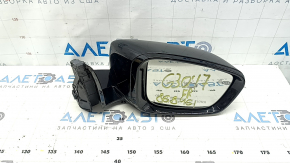 Right side mirror assembly for BMW 5 G30 17-23, 5 pins, BSM, heated, turn signal, black (668)