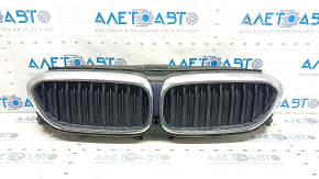 Radiator grille assembly BMW 5 G30 17-20 with radiator deflector blinds, chrome, sand