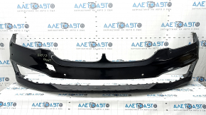 Bare front bumper for BMW 5 G30 17-20 with parking sensors, black, scratches, dents