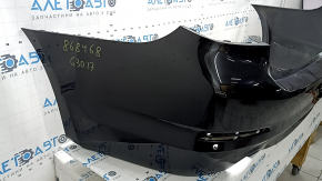 Bare rear bumper for BMW 5 G30 17-20 with parking sensors, black, scratches