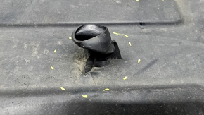 The rear right underbody protection of the BMW X3 G01 18-21 is torn, dented, missing a fragment
