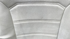 VW Passat b8 16-19 USA passenger seat back upholstery, gray leather, perforated, heated, wrinkled