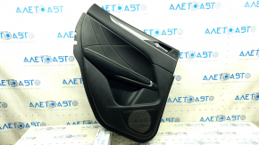 Door trim, rear left, Lincoln MKC 15-19, black with black leather insert, black leather armrest, gray molding, structure, under the tweeter, scratches