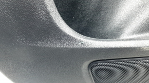 Door trim, rear left, Lincoln MKC 15-19, black with black leather insert, black leather armrest, gray molding, structure, under the tweeter, scratches