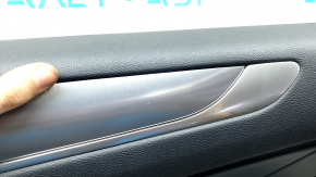 Door trim panel front left Lincoln MKC 15-19 black leather, armrest leather, creases, bumps, scratches, broken fasteners