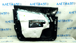 Door trim panel front left Lincoln MKC 15-19 black leather, armrest leather, creases, bumps, scratches, broken fasteners