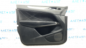 Door trim panel front left Lincoln MKC 17-19 leather black with gray insert, pressed on top