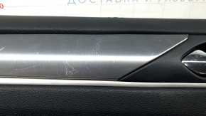 Door trim panel front left Lincoln MKC 17-19 leather black with gray insert, pressed on top