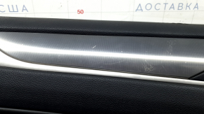 Door trim panel front left Lincoln MKC 17-19 leather black with gray insert, pressed on top
