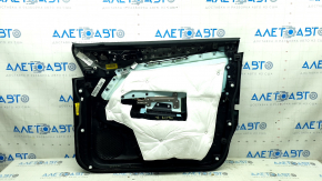 Door trim panel front left Lincoln MKC 17-19 leather black with gray insert, pressed on top