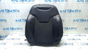 Jeep Compass 17-21 driver's seat back upholstery, black leather combination, white and brown stitching, scratched