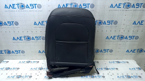 Jeep Compass 17-21 driver's seat back upholstery, black leather combination, white and brown stitching, scratched
