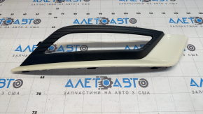 Right front bumper grille for Ford Fusion mk5 17-18 with halogen fog lights, matte finish, with chrome molding