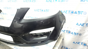 Bare front bumper for a 19-19 Lincoln MKC without parking sensors and a tow hook, J7 graphite, non-factory holes, scratches, and nicks 