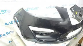 Bare front bumper for a 19-19 Lincoln MKC without parking sensors and a tow hook, J7 graphite, non-factory holes, scratches, and nicks 