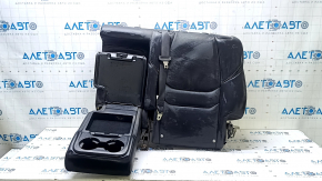 Backrest of the rear row of seats, 2nd row, left, Mazda CX-9 16 - black leather, with a belt, with an armrest, perforation, USB, heating