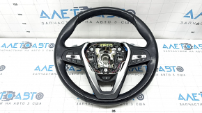 Steering wheel assembly for BMW X5 G05 19-24, black leather, heated, with paddle shifters, buttons, trim, control unit and vibration motor, Sport, scratches, needs cleaning