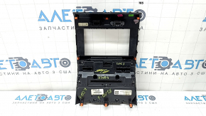 Multimedia control with climate control for Ford F150 15-20, black, SINC 3, with buttons for disabling stability control and hazard warning lights, painted frame