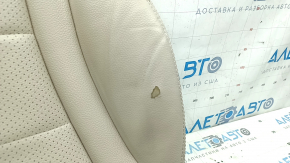 Driver's seat cushion upholstery for Mercedes GLC 16-22, beige leather, white stitching, perforation, heated, leather defect