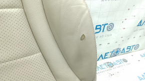 Driver's seat cushion upholstery for Mercedes GLC 16-22, beige leather, white stitching, perforation, heated, leather defect